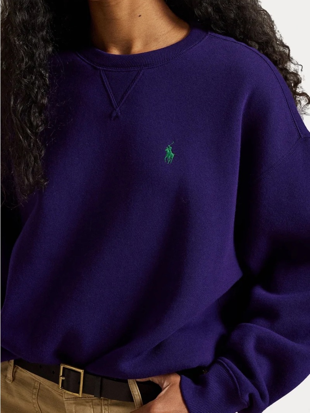 Polo by Ralph Lauren Purple Crewneck Sweatshirt with Green Pony